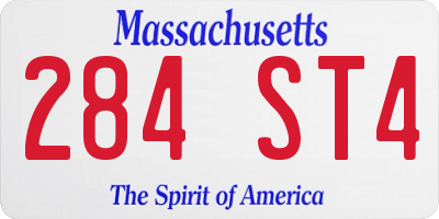 MA license plate 284ST4