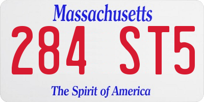 MA license plate 284ST5