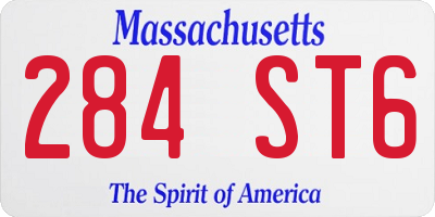 MA license plate 284ST6