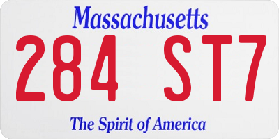 MA license plate 284ST7
