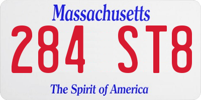 MA license plate 284ST8