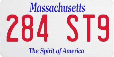 MA license plate 284ST9