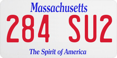MA license plate 284SU2