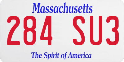 MA license plate 284SU3