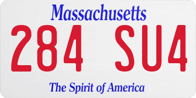 MA license plate 284SU4