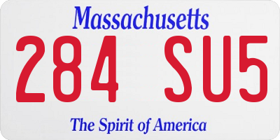 MA license plate 284SU5