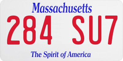 MA license plate 284SU7
