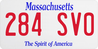 MA license plate 284SV0