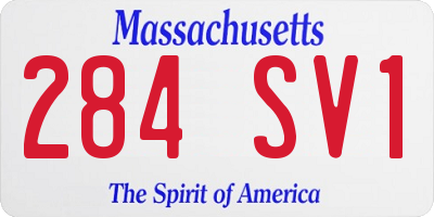 MA license plate 284SV1