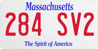 MA license plate 284SV2