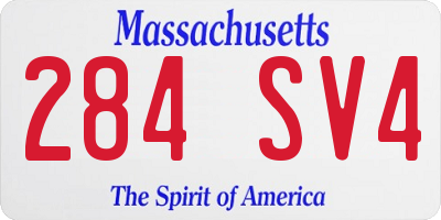 MA license plate 284SV4