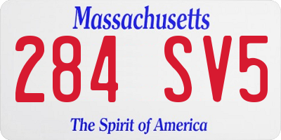 MA license plate 284SV5
