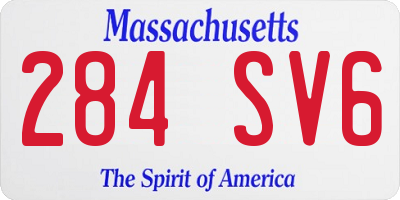 MA license plate 284SV6