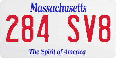 MA license plate 284SV8