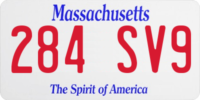 MA license plate 284SV9