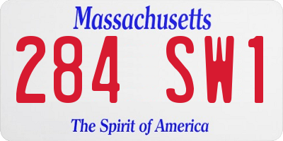 MA license plate 284SW1