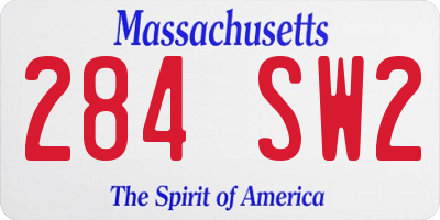 MA license plate 284SW2