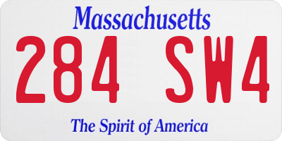 MA license plate 284SW4