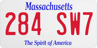 MA license plate 284SW7