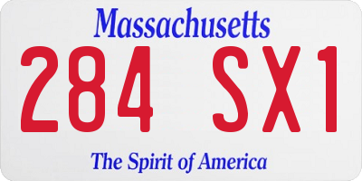 MA license plate 284SX1