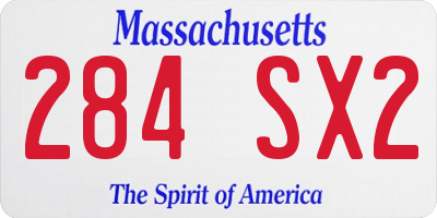 MA license plate 284SX2