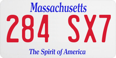 MA license plate 284SX7
