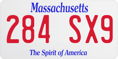 MA license plate 284SX9