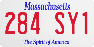 MA license plate 284SY1