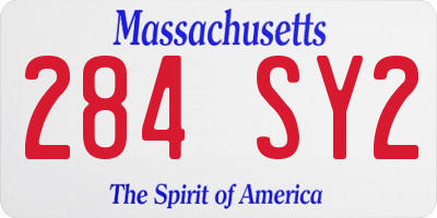 MA license plate 284SY2