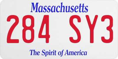 MA license plate 284SY3