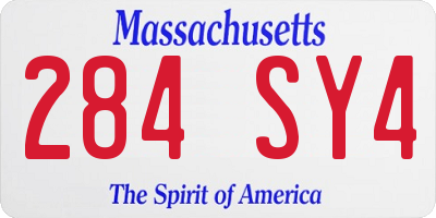 MA license plate 284SY4