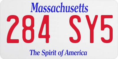 MA license plate 284SY5