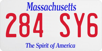 MA license plate 284SY6
