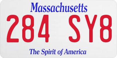 MA license plate 284SY8