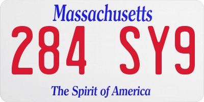 MA license plate 284SY9