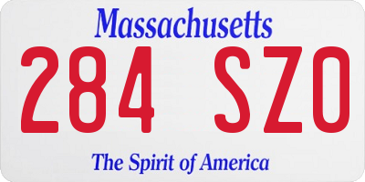 MA license plate 284SZ0