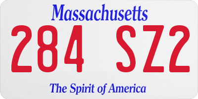 MA license plate 284SZ2