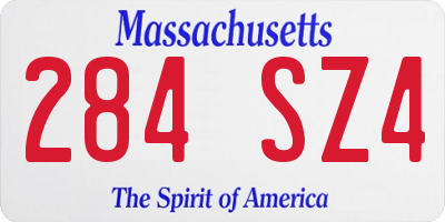 MA license plate 284SZ4
