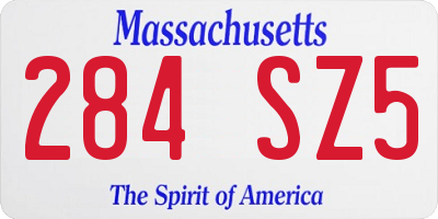 MA license plate 284SZ5