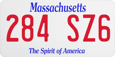MA license plate 284SZ6