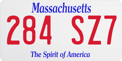 MA license plate 284SZ7