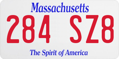 MA license plate 284SZ8