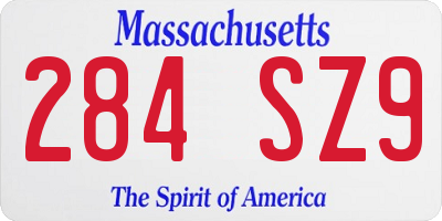 MA license plate 284SZ9