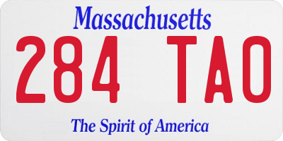 MA license plate 284TA0