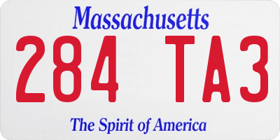 MA license plate 284TA3