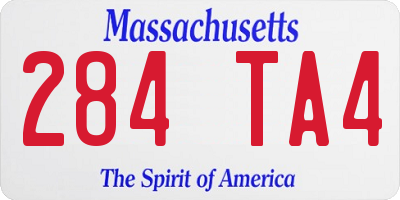 MA license plate 284TA4