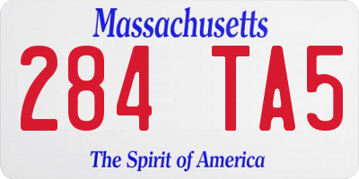 MA license plate 284TA5