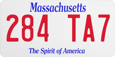 MA license plate 284TA7