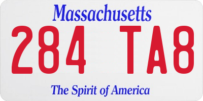 MA license plate 284TA8