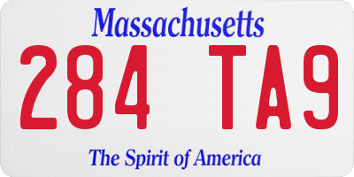 MA license plate 284TA9